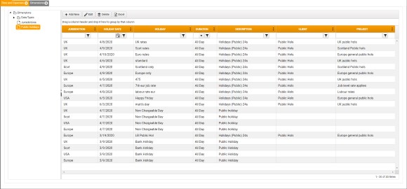 public holidays screen