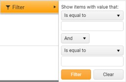 filter control with dropdown fields