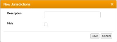 New Jurisdictions dialog