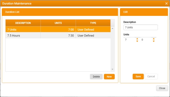 Duration Maintenance window