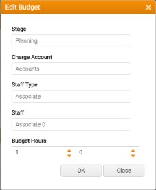 Edit Budget dialog