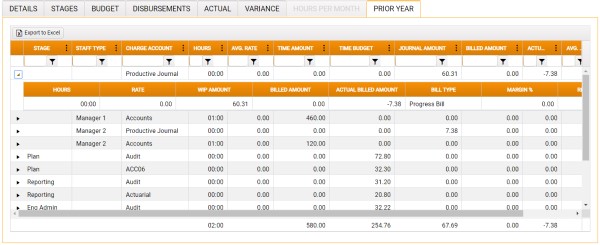 prior year tab
