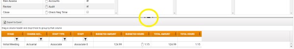 Horizontal splitter highlighted by yellow circle.