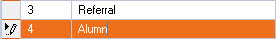 Row in edit mode showing pen icon