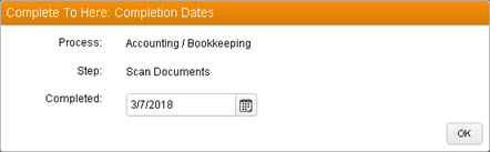  Completion Dates dialogue with date picker