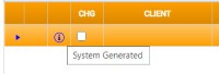 Information icon with tooltip saying system generated